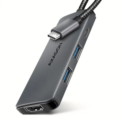 Immagine prodotto di AXAGON Axagon HMC-5H8K Hub USB 5Gbps 2x USB-A USB-C HDMI 8k/30Hz PD 100W kabel USB-C Wired USB 3.2 Gen 1 (3.1 Gen 1) Type-C Grigio