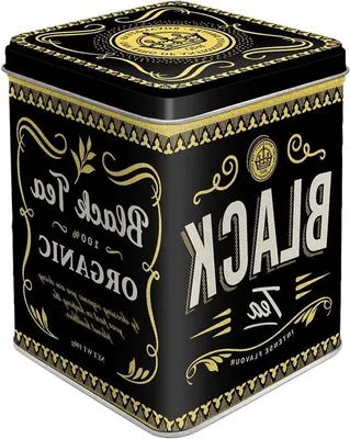 Imagen del producto de Cajas de té retro para té a granel y bolsitas de té, diseño vintage, 100 g