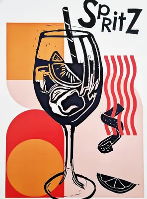 Wandposter Spritz Cocktail, Vintage, 40 x 30 cm, Kunstdruck