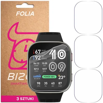 Produktbild von 3x Schutzfolie für den Bildschirm für Amazfit Bip Max, Bizon Watch HydroFlex