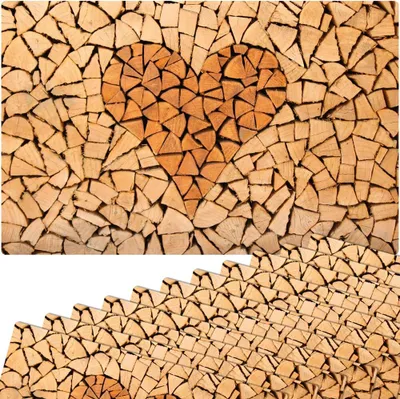 Produktbild von Abwaschbare Tischsets 12er Set Landhaus-Stil Herz Holz-Optik