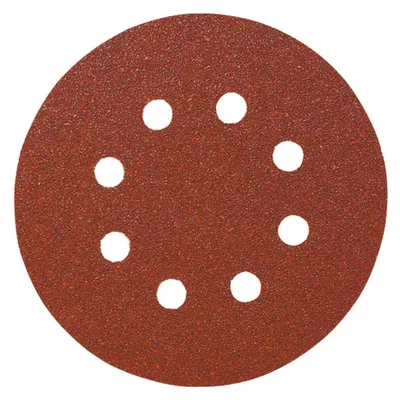 Zdjęcie produktu dla Tarcza szlifierska Starcke z papieru i rzepu (A) z 8 otworami, średnica 125 mm, ziarnistość: 240