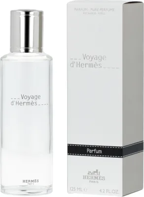 Obrázek produktu pro Hermes Voyage d'Hermès Refill, Unisex, 125 ml, Doplňovací láhev, Láhev, Alcohol, Parfum (Fragrance), Aqua (Water), Ethylhexyl Methoxycinnamate, Limonene, Citronellol,..., 1 kusů