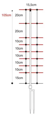 Produktbild von horizont Schafnetz horinetz high energy | 105 cm hoch | 50 m lang | Doppelspitze | elektrifizierbar