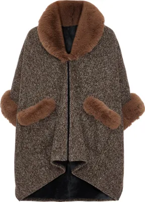Produktbild von OSHA damen strickponcho - braun, M
