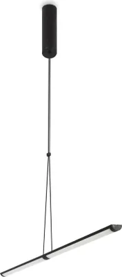 Zdjęcie produktu dla Lampa wisząca LED, czarne matowe aluminium, regulowana, wys. 205 cm