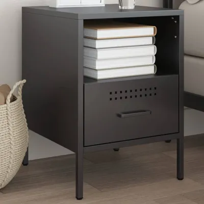 Immagine prodotto di Maison Exclusive - Comodino nero 36x39x50,5 cm Acciaio