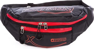 Produktbild von Bag Street Extrem Wasserabweisendes Gürteltasche geschützte Reißverschlüsse Schwarz mit Rot