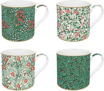 Image de Coffret 4 Mugs Floral Fantasy Design Floral élégant - Easy Life