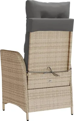 Obrázek produktu pro vidaXL Zahradní křeslo s polštářem nastavitelné béžové Mix Poly Rattan