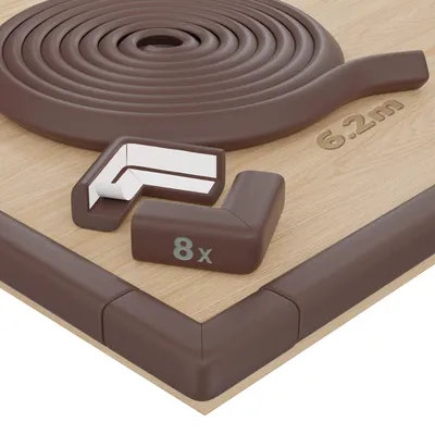 Produktbild von Kantenschutz Set aus Schaumstoff braun, Eckenschutz, Fingerschutz
