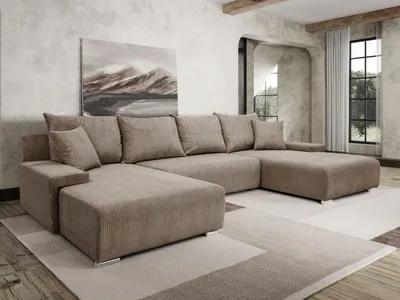 Produktbild von Kaiser Möbel Ecksofa, Sofa U form, Couch U form Livorno U stoff Poso Hellbraun