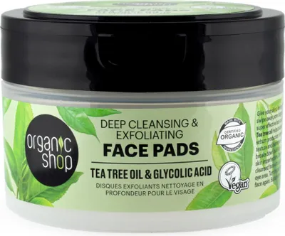 Produktbild von Organic Shop - Gesichtspads Tiefenreinigung - Erfrischend und reinigend - 20 Pads - 1 Stück