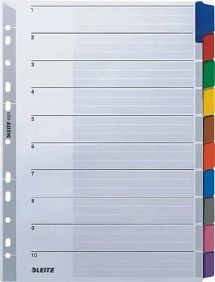 Produktbild von Leitz 43210000, Leerer Registerindex, Karton, Mehrfarbig, Porträt, A4, 160 g/m²
