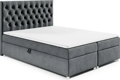Produktbild von Best for Home Boxspringbett mit Bettkasten Trinity K-14 Bonellfederkern inkl. Topper-140x200-Graphit