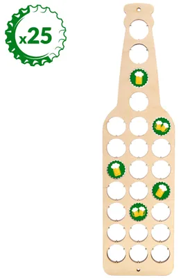 Imagen del producto de Tapón de botella de cerveza de contrachapado Creative Deco, dimensiones: 12 x 44 x 0,5 cm