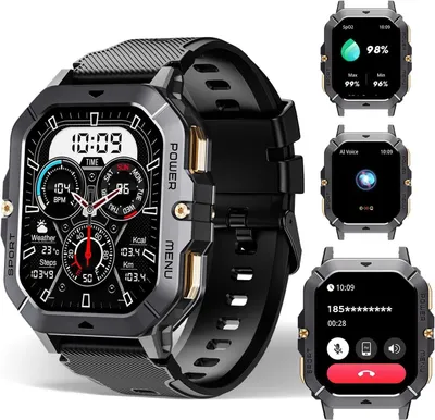 Obrázek produktu pro Sportovní hodinky pro muže, 2,02palcový displej, 100 sportovních režimů, vodotěsnost 5 ATM, fitness tracker