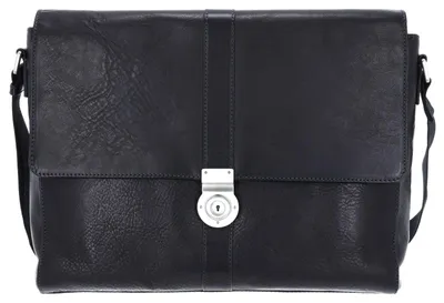 Imagen del producto de LEONHARD HEYDEN Cuero bolso bandolera bolsa de ordenador portátil con compartimento para ordenador portátil Bergamo Umhängetasche 6855 Schwarz