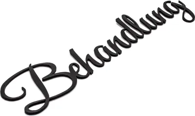 Produktbild von Behandlung Türschild Schriftzug Firma Name 3D Wandschild Selbstklebend Schwarz