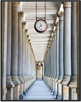 Produktbild von Wallario Wandbild Säulengang, Größe: 40,30 x 50,30 cm, Poster mit schwarzem Aluminiumrahmen