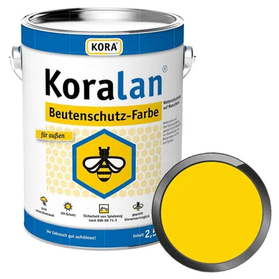 Produktbild von KORA Koralan Beutenschutz-Farbe 2.5 Liter (GELB) Wetterschutzfarbe für Bienenkästen