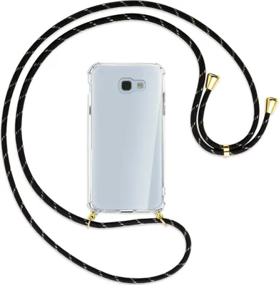 Produktbild von Handykette Backcover-Schutzhülle mit Band (Metall goldfarben) für Samsung Galaxy A5 2017 - schwarz/gold