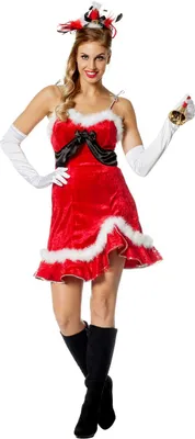 Produktbild von W674-40 rot Damen Nikolauskostüm Nikolauskleid Weihnachtsfrau Gr.40