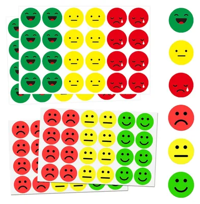 Productafbeelding van 2400 Stuks Smiley Stickers in 3 Kleuren voor Beloningen en Decoratie