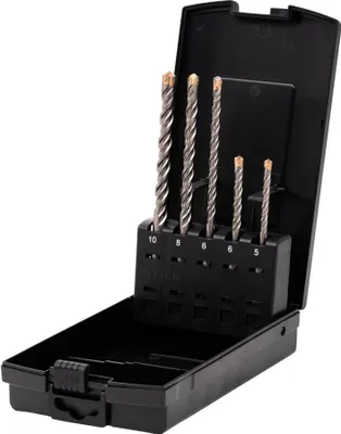 Produktbild von STIER Hammerbohrer-Set Premium SDS-plus 5-teilig, Hammerbohrer SDS plus Set, SDS Bohrer Set, Bohrer für Beton