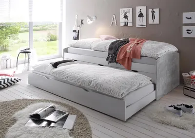 Zdjęcie produktu dla Łóżko "Georgina I" beton / biały