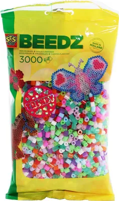 Produktbild von SES Creative Beedz Bügelperlenmix 3000 Girly, Sicherungsperle, 3000 Stück(e), Mehrfarbig, Junge/Mädchen, 5 Jahr(e), 12 Jahr(e)
