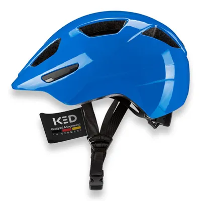 Produktbild von KED Dyno Kinderhelm – Sicherer Fahrradhelm mit In-Mold Technologie, Verstellbarer Passform & Reflektoren, Farbe: Ranger Blue Glossy Größe: 52-57 (M)