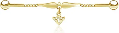 Produktbild von viva-adorno Industrial Piercing Scaffold Kette Anhänger Lilie Lotus Ohr Piercing gold silber Z595, Lilie gold