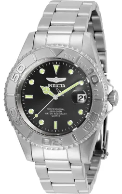 Zdjęcie produktu dla Invicta Pro Diver 29937 Zegarek męski - Mechanizm kwarcowy - Stal nierdzewna z czarną tarczą - 38 mm