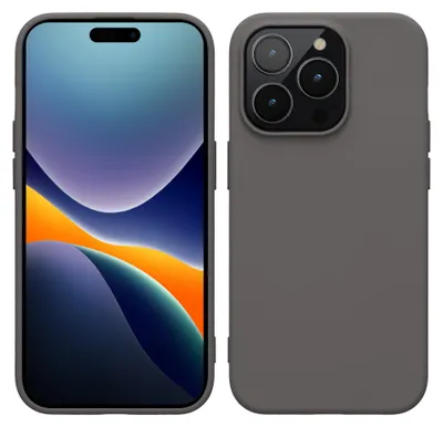 Produktbild von kwmobile Hülle für das iPhone 14 Pro Hülle - weiche gummierte TPU Silikon Handyhülle - stoßfeste Schützhülle für kabelloses Laden - Stone Dust