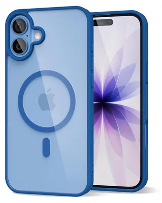 Obrázek produktu pro Magnetický kryt pro iPhone 17, kompatibilní s MagSafe, průhledné nárazuvzdorné pouzdro, ochranný zadní kryt Modrá