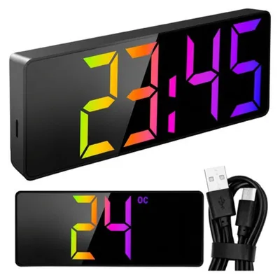 Image de Réveil LED avec affichage couleur et alimentation USB