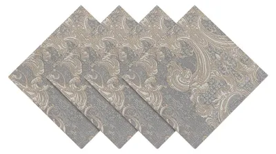 Immagine prodotto di Set di 4 tovaglioli in tessuto, 45x45 cm, grigio chiaro, lavabili
