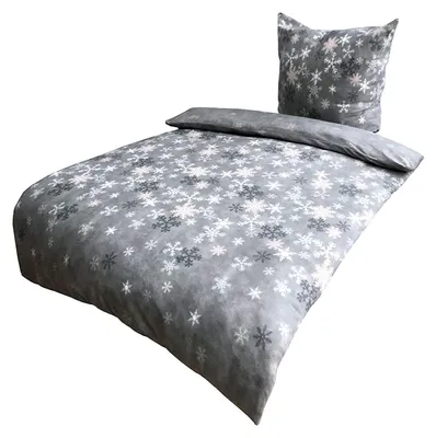 Produktbild von 2 tlg Bettwäsche 155x220 Flausch Winter Thermofleece warm kuschelig Weihnachten