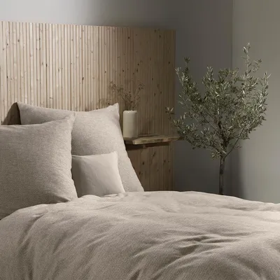Produktbild von Fleuresse gewebte Edelflanell Bettwäsche Lech Turnhout 155x220 cm + 80x80 cm beige