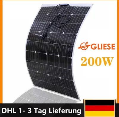 Produktbild von 200 Watt Flexibel Solarmodul 12 Volt Monokristallin Solarpanel Solarzelle Photovoltaik PV
