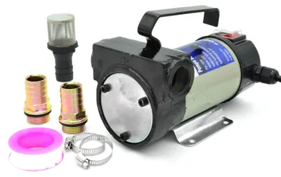 Immagine prodotto di Pompa travaso olio e gasolio, 230v, portata 50 l/min, elettrica 180w per olio combustibile, per trasferimento carburante e rifornimento