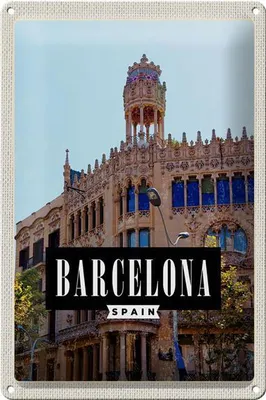 Produktbild von Blechschild Reise 20x30cm Barcelona Spanien Sargrada Reise