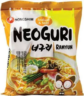 A package of Nong Shim Neoguri Seafood & Mild Ramyun noodles.