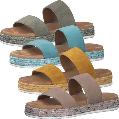 Produktbild von MARCO TOZZI Damen Pantoletten Clogs Leder Plateau 2-27135-26, Größe:39 EU, Farbe:Gelb