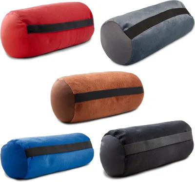 Produktbild von Nackenrolle mit Gummiband 30 x 12 cm in Rot, Plüsch, für Auto und Reisen