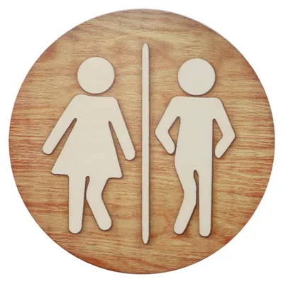 Holzschild Badezimmer 20x20 cm Toiletten-Türschild Gold