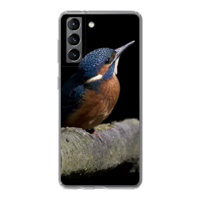 Produktbild von MuchoWow® Handyhülle Schutzhülle Hülle für Samsung Galaxy S21 Eisvogel - Zweig - Federn - Schwarz Silikon Softcase Handy Hülle - Softcase