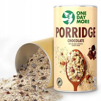 Produktbild von OneDayMore | Porridge doppelte Schokolade ohne Zucker | Haferflocken mit Zartbitter und Milchschokolade 450 g