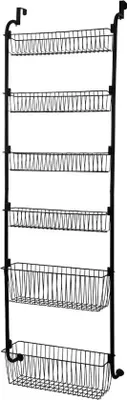 Image de Crochets de porte - Crochets muraux - Étagère murale - Crochet de porte avec 6 étagères réglables - Crochets muraux sans perçage - Crochets muraux - Crochets muraux en métal